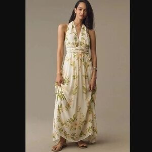 FARM Rio Floral Maxi Dress - Cream and Green